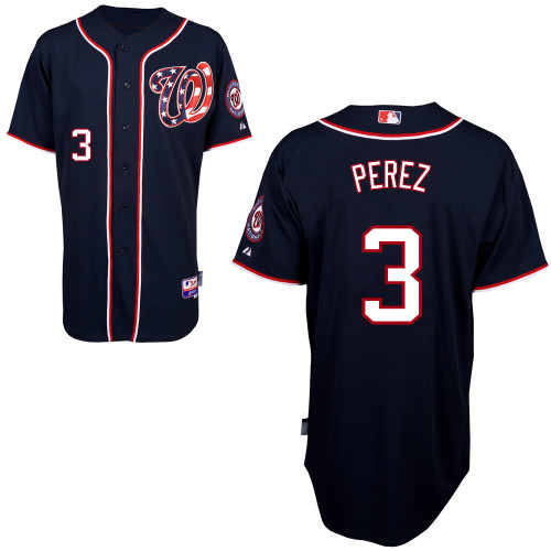 Eury Perez #3 Youth Baseball Jersey-Washington Nationals Authentic Alternate 2 Navy Blue Cool Base MLB Jersey